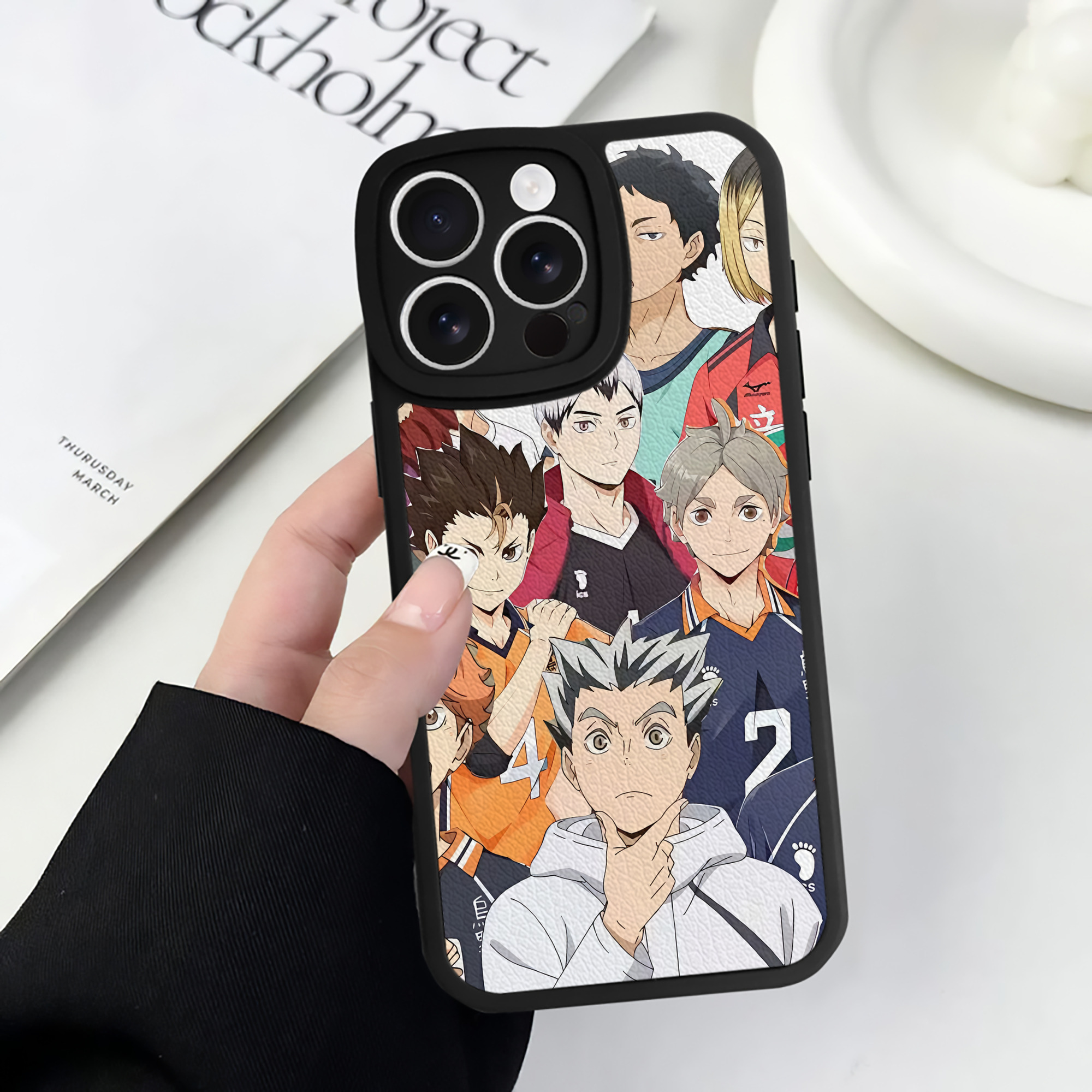 （画像用） ハイキュー!! Haikyu!! 【iPhone 16シリーズ対応】シリコンスマホケース（レザー調） 材質：シリコン